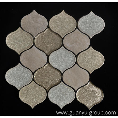 Water Drop Porcelain Glass Mixed Mosaic Tile